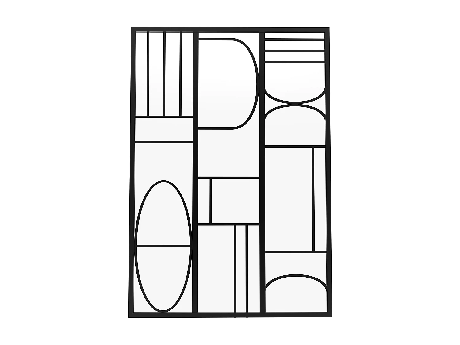 Vetrata atelier stile art déco - 90x130 cm - Alluminio termolaccato - Nero - COUBARTA