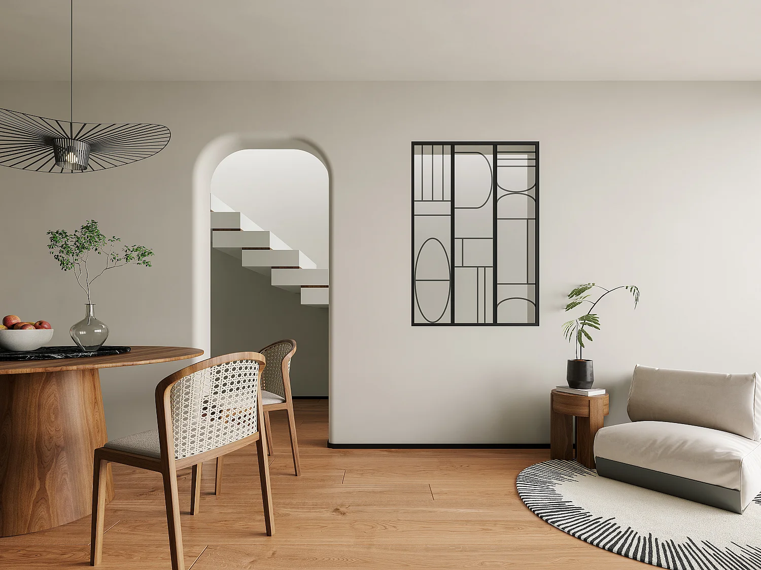 Vetrata atelier stile art déco - 90x130 cm - Alluminio termolaccato - Nero - COUBARTA