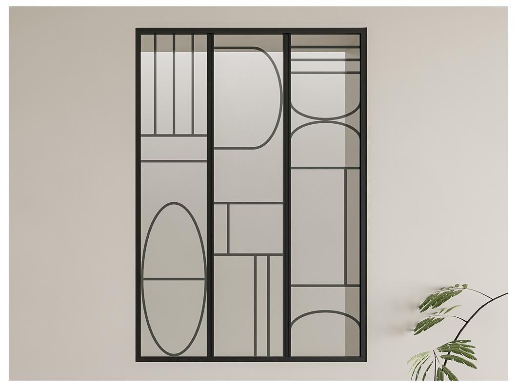 Verrière atelier en aluminium thermolaqué style art déco - 90x130 cm - Noir - COUBARTA