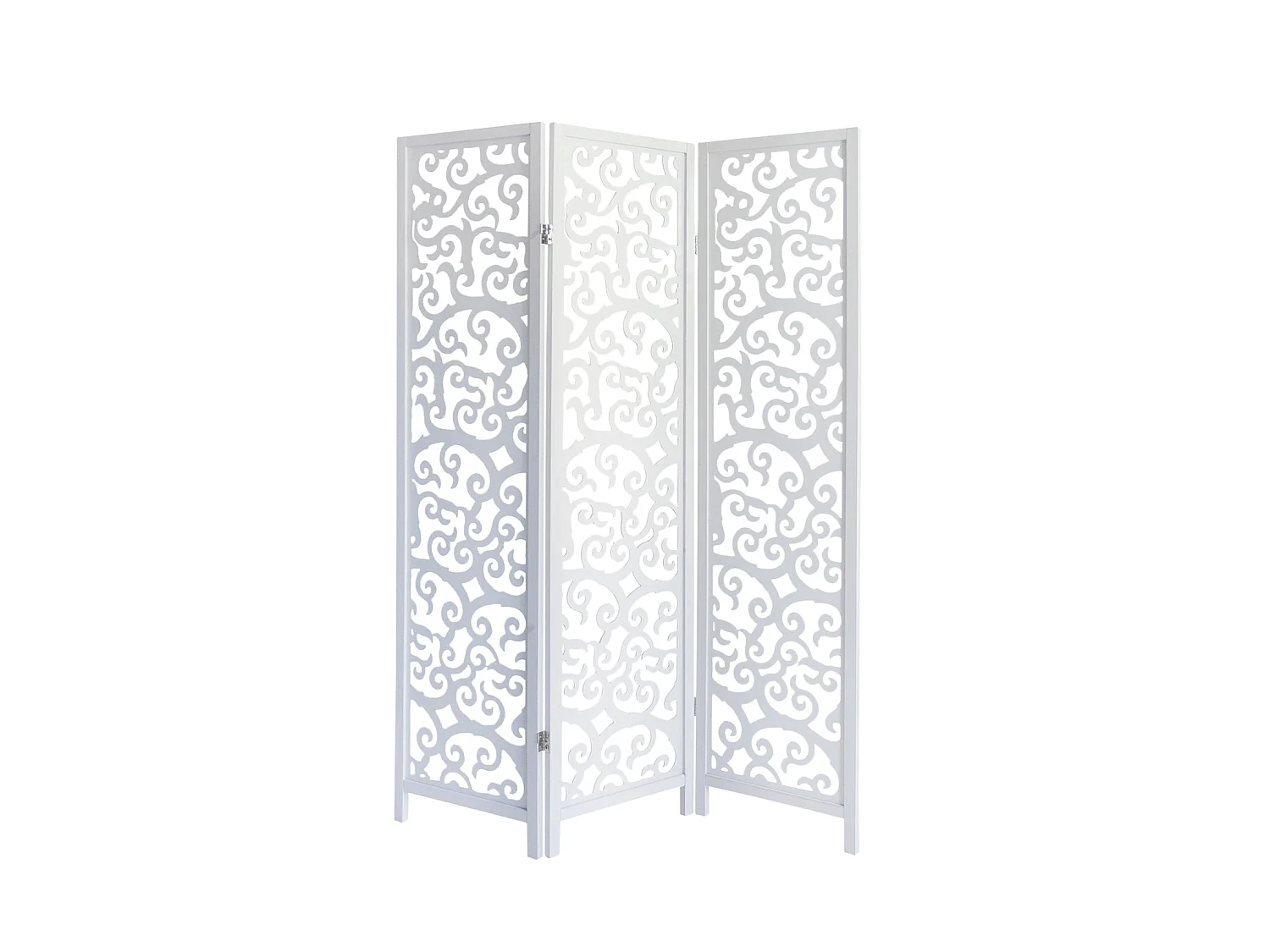 Paravent séparateur de pièce bois blanche 130 x 2.2 x 175 cm PAR06084