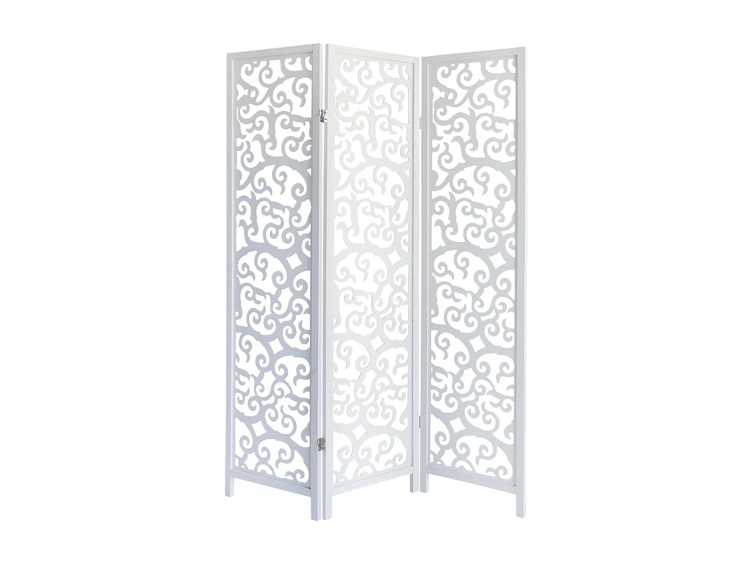 Paravent séparateur de pièce bois blanche 130 x 2.2 x 175 cm PAR06084