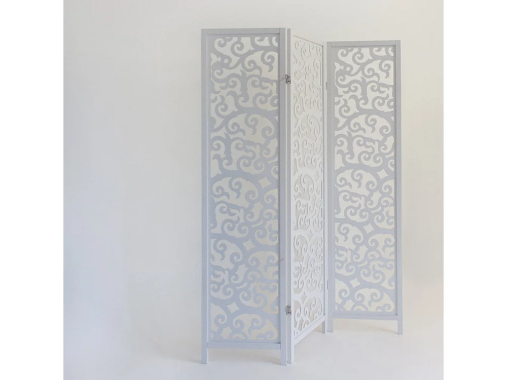 Paravent séparateur de pièce bois blanche 130 x 2.2 x 175 cm PAR06084