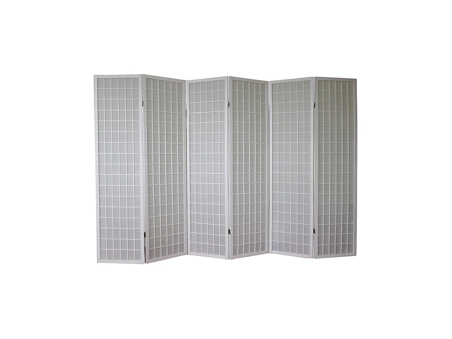 Paravent 6 panneaux pans bois blanche 264 x 2.2 x 175 cm PAR06060