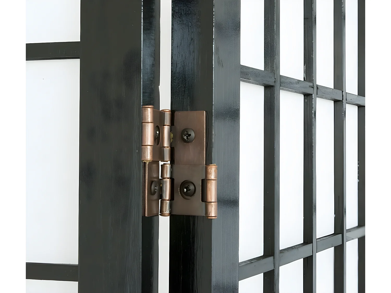 Paravent 4 panneaux en bois marron 176 x 2.2 x 175 cm PAR06044