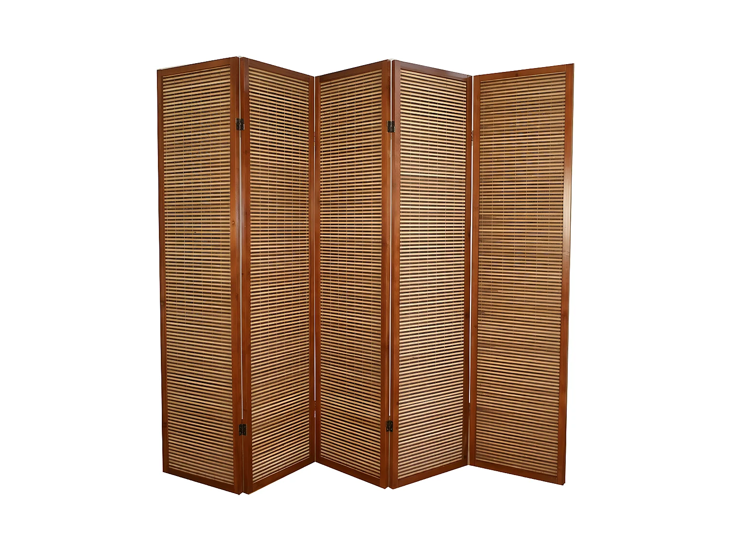 Paravent 5 panneaux marron bois marron 220 x 44 x 175 cm PAR06068