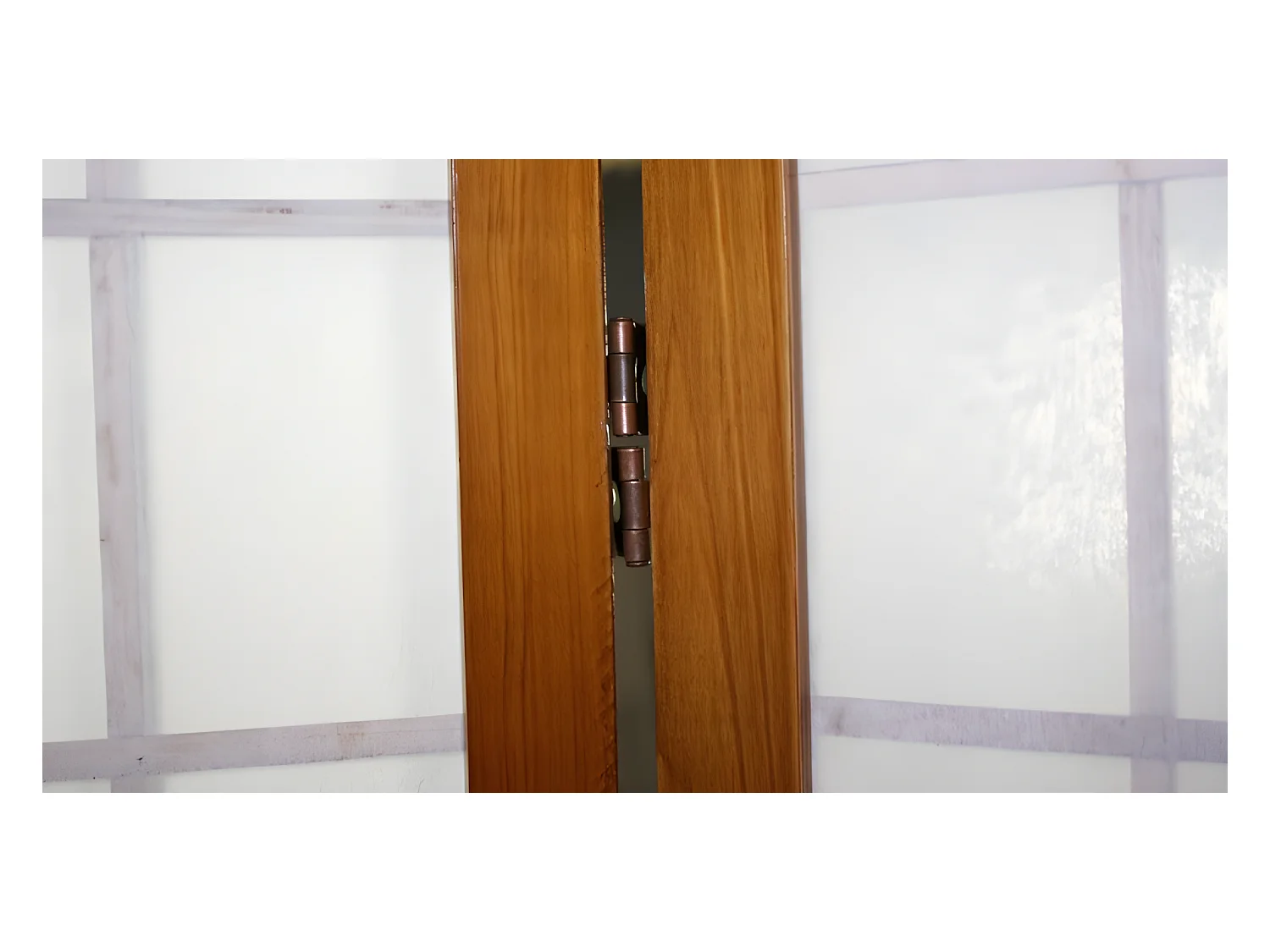 Paravent 3 panneaux en bois marron 132 x 2.2 x 175 cm PAR06041