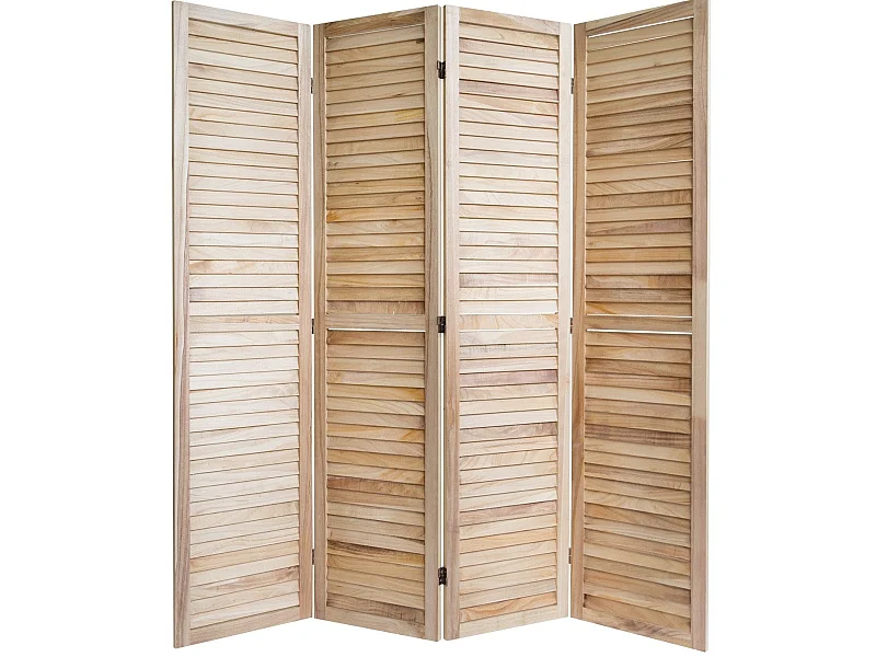 Paravent 4 panneaux en bois marron 160 x 2 x 170 cm PAR06065