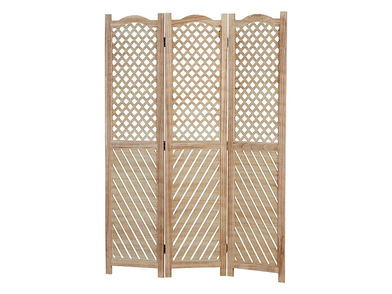 Paravent en 3 panneaux bois marron 120 x 2 x 170 cm PAR06093