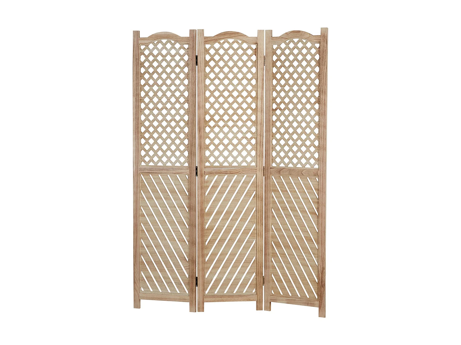 Paravent en 3 panneaux bois marron 120 x 2 x 170 cm PAR06093