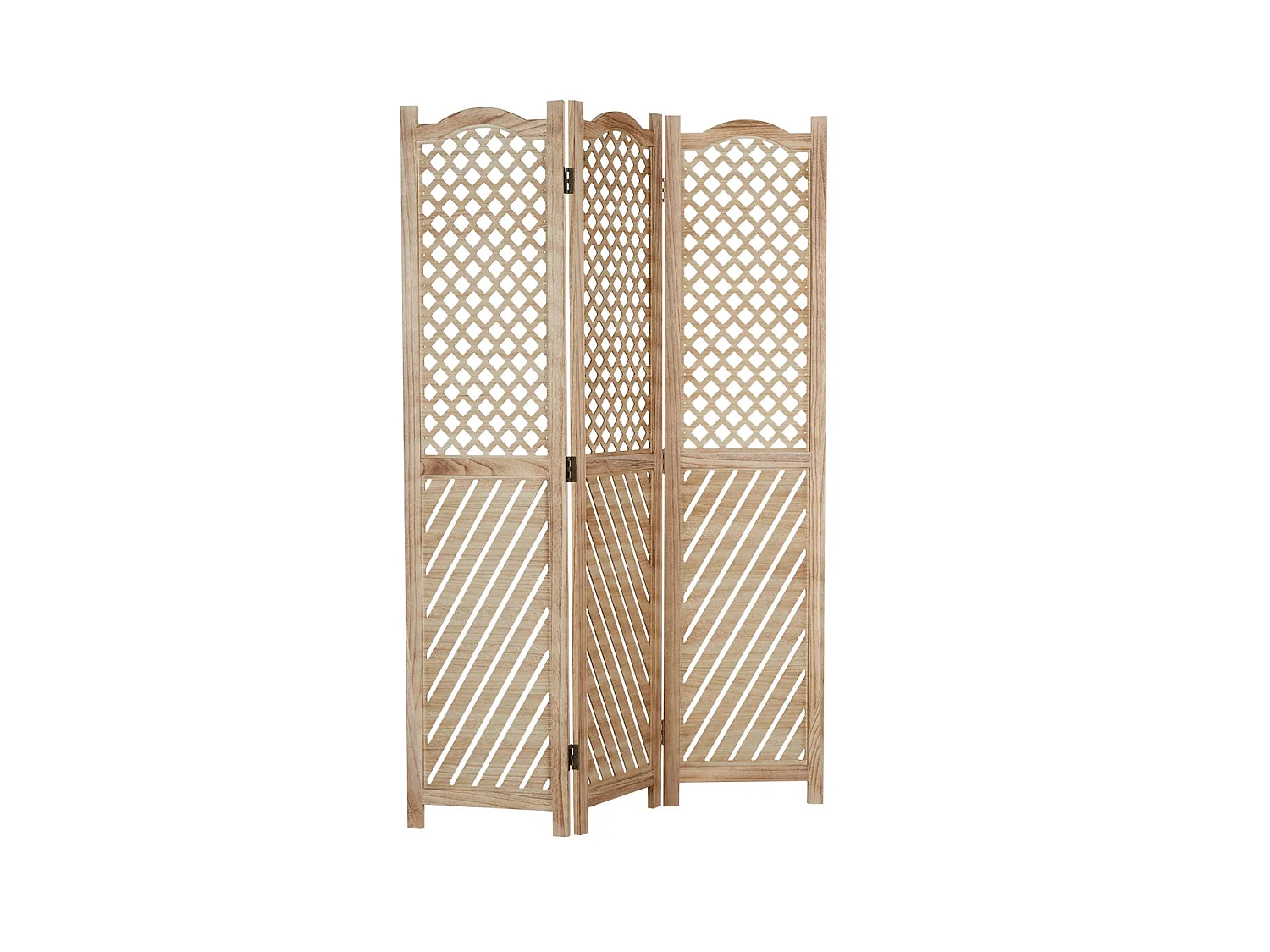 Paravent en 3 panneaux bois marron 120 x 2 x 170 cm PAR06093