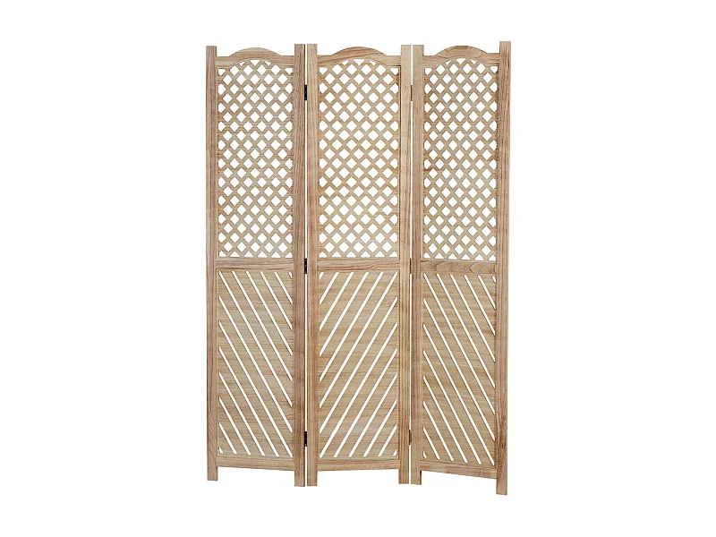 Paravent en 3 panneaux bois marron 120 x 2 x 170 cm PAR06093