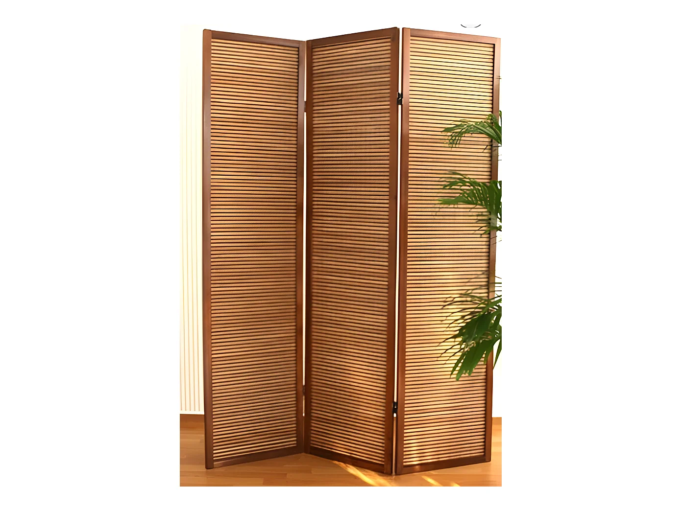 Paravent 3 panneaux marron bois marron 132 x 44 x 175 cm PAR06066