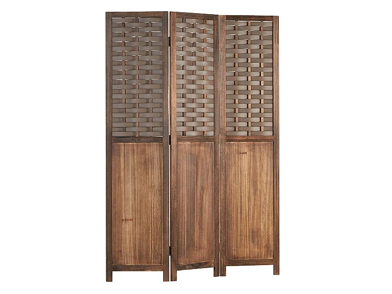 Paravent en 3 panneaux bois marron 132 x 2 x 175 cm PAR06079