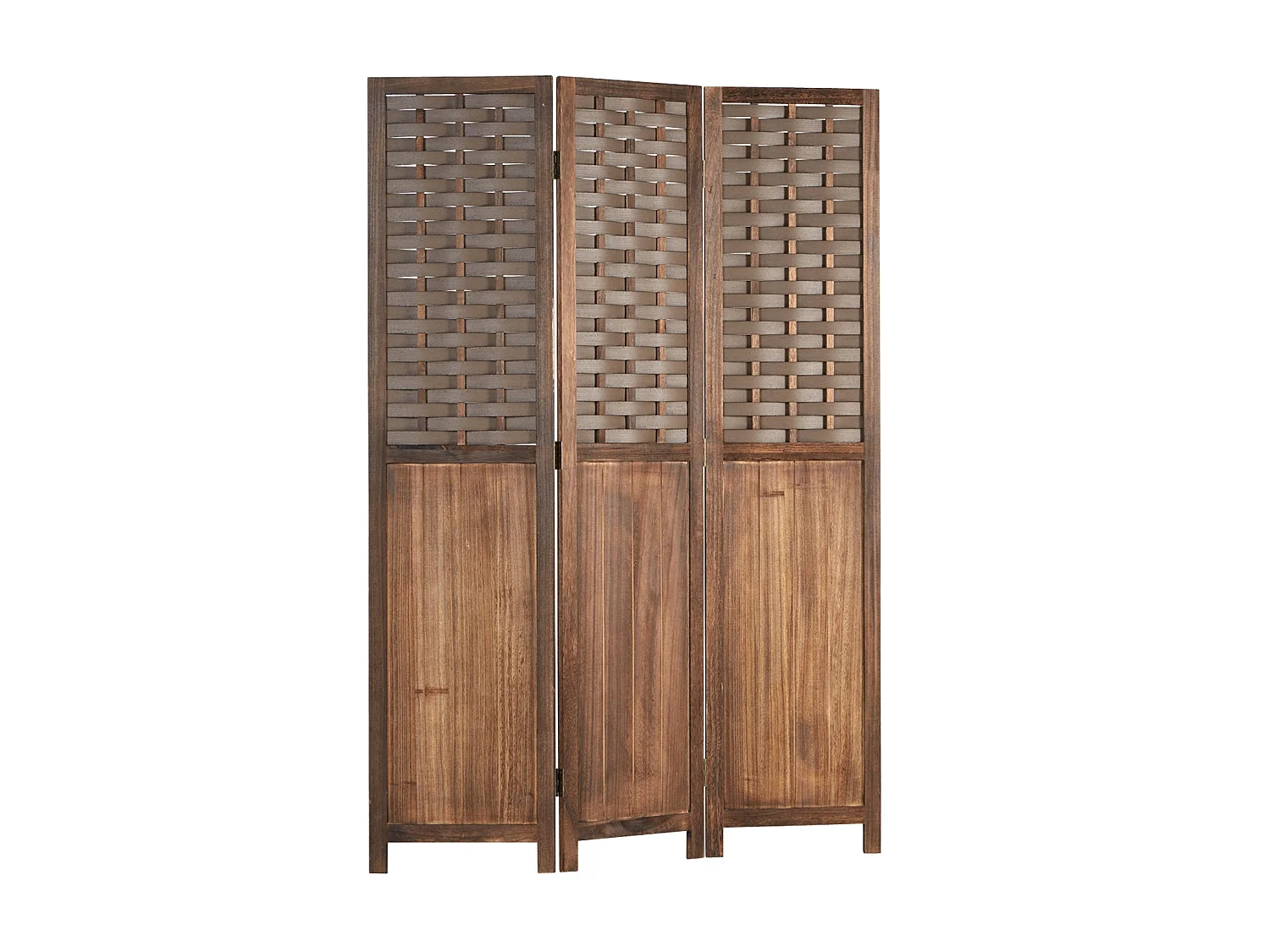 Paravent en 3 panneaux bois marron 132 x 2 x 175 cm PAR06079