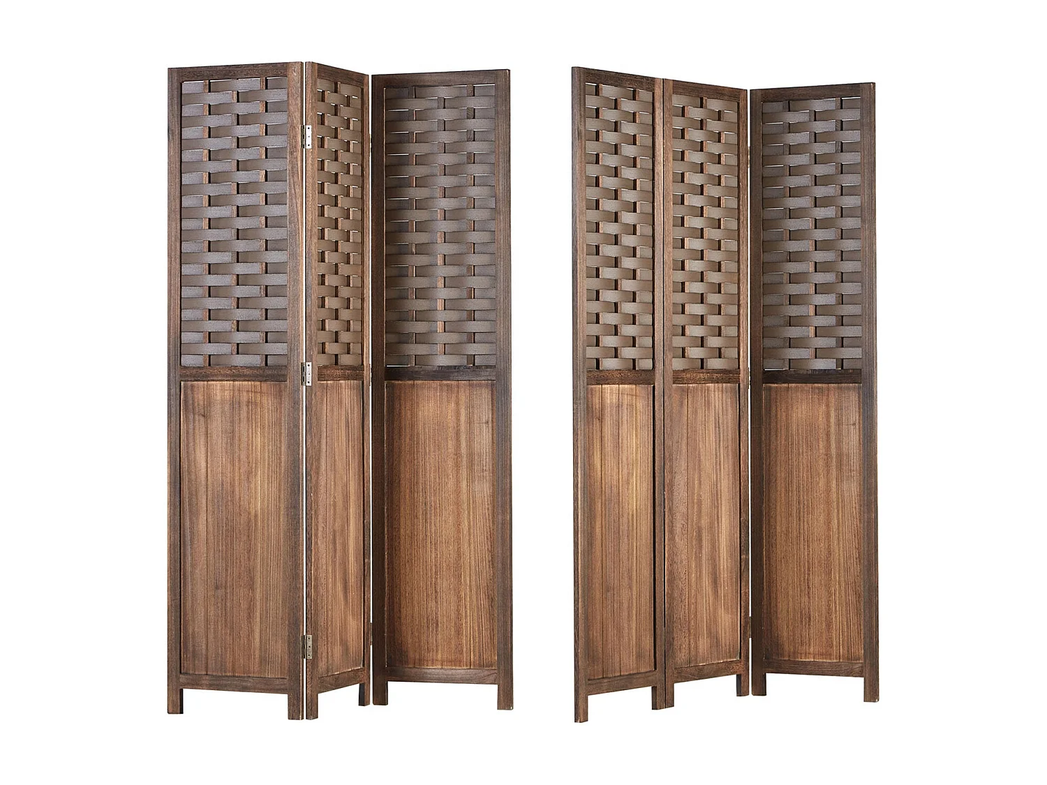 Paravent en 3 panneaux bois marron 132 x 2 x 175 cm PAR06079