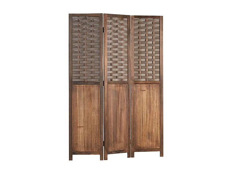 Paravent en 3 panneaux bois marron 132 x 2 x 175 cm PAR06079