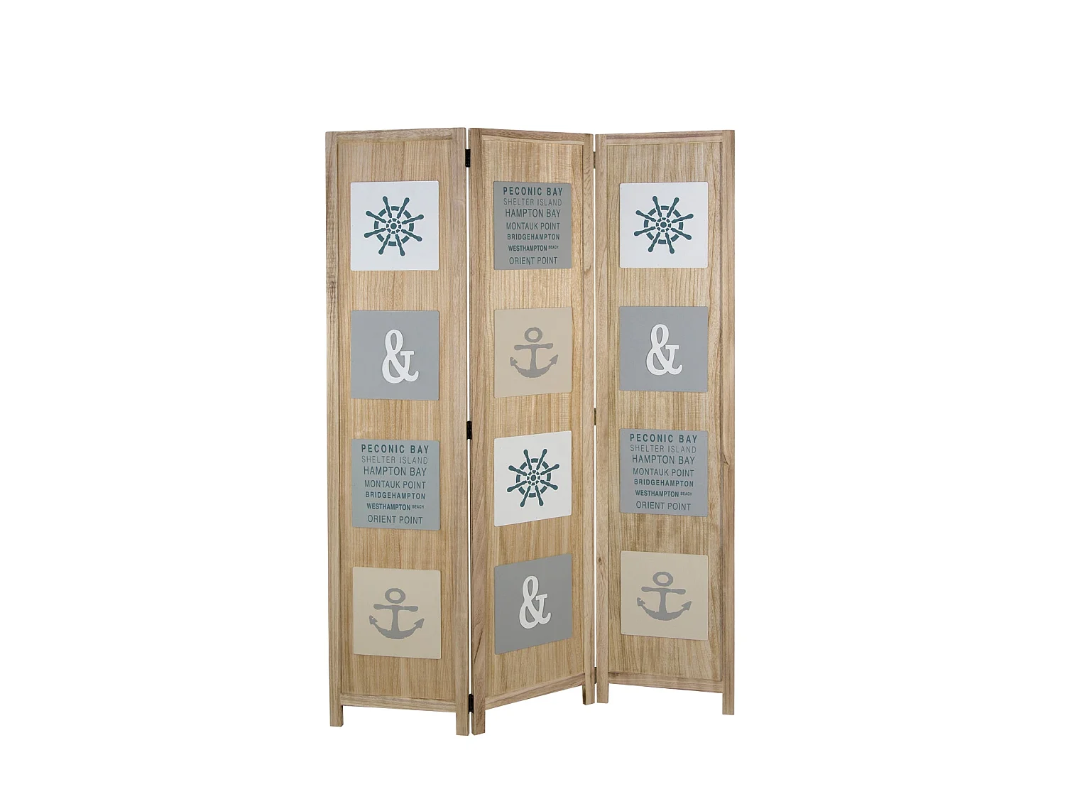 Paravent 3 panneaux en bois marron 120 x 1.7 x 170 cm PAR06086