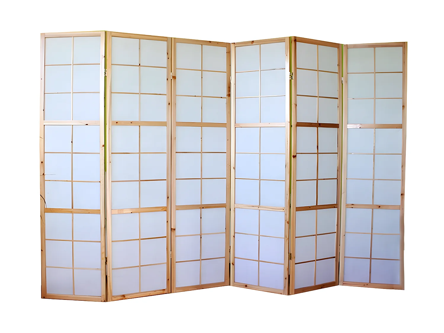 Paravent 6 panneaux pans bois marron 264 x 2.2 x 175 cm PAR06036