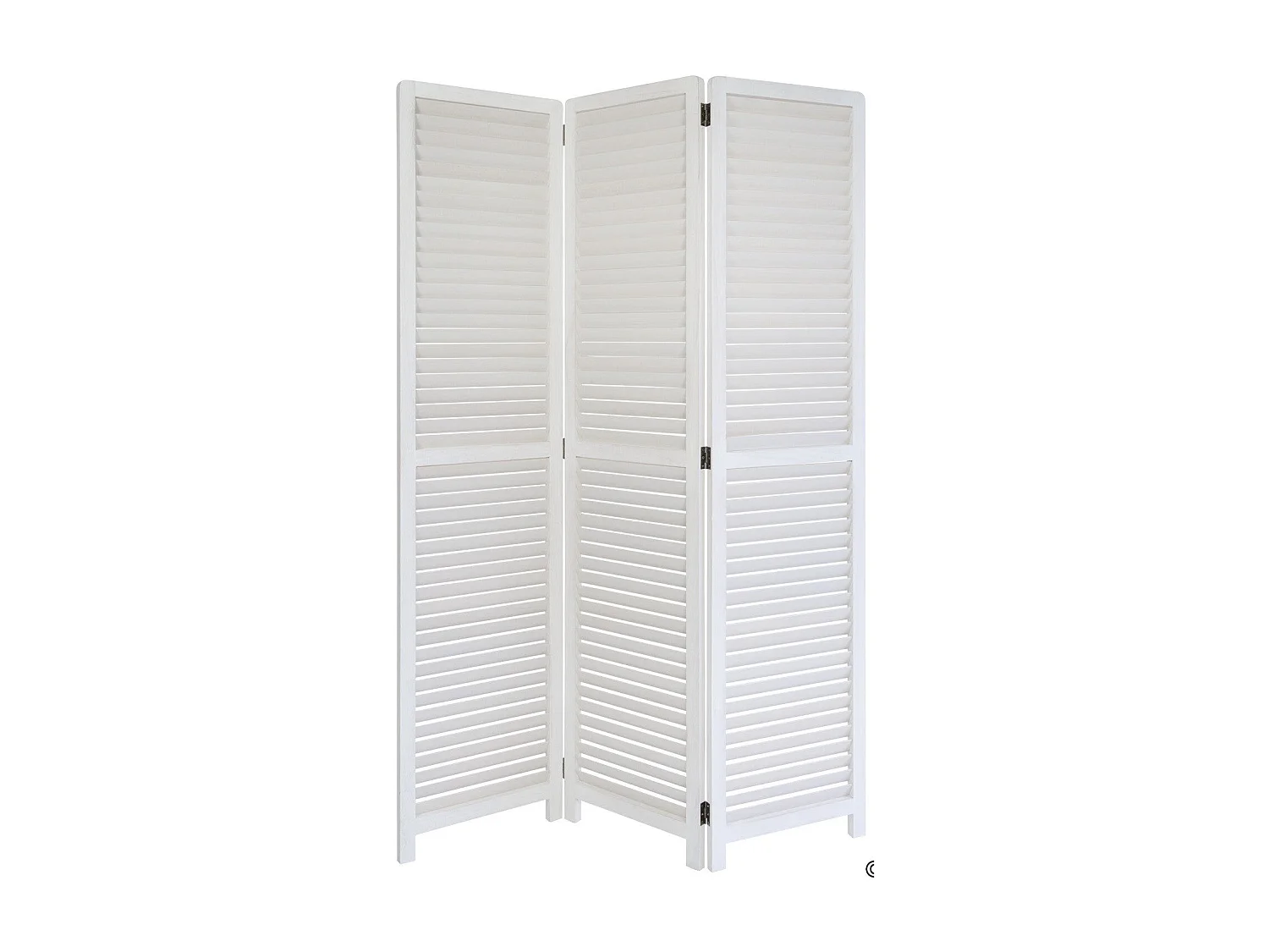 Paravent 3 panneaux blanc bois blanche 120 x 2 x 170 cm PAR06020
