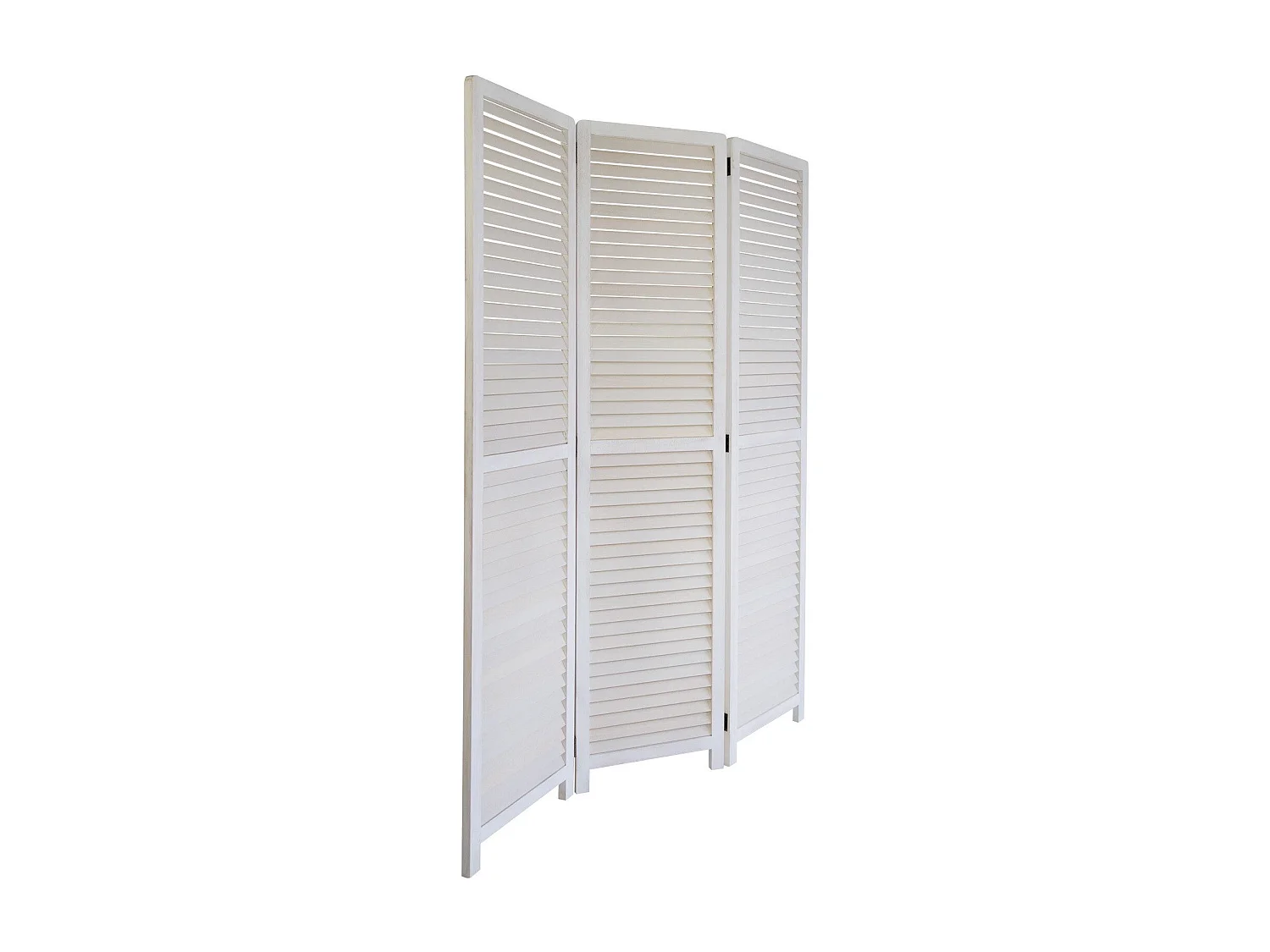 Paravent 3 panneaux blanc bois blanche 120 x 2 x 170 cm PAR06020