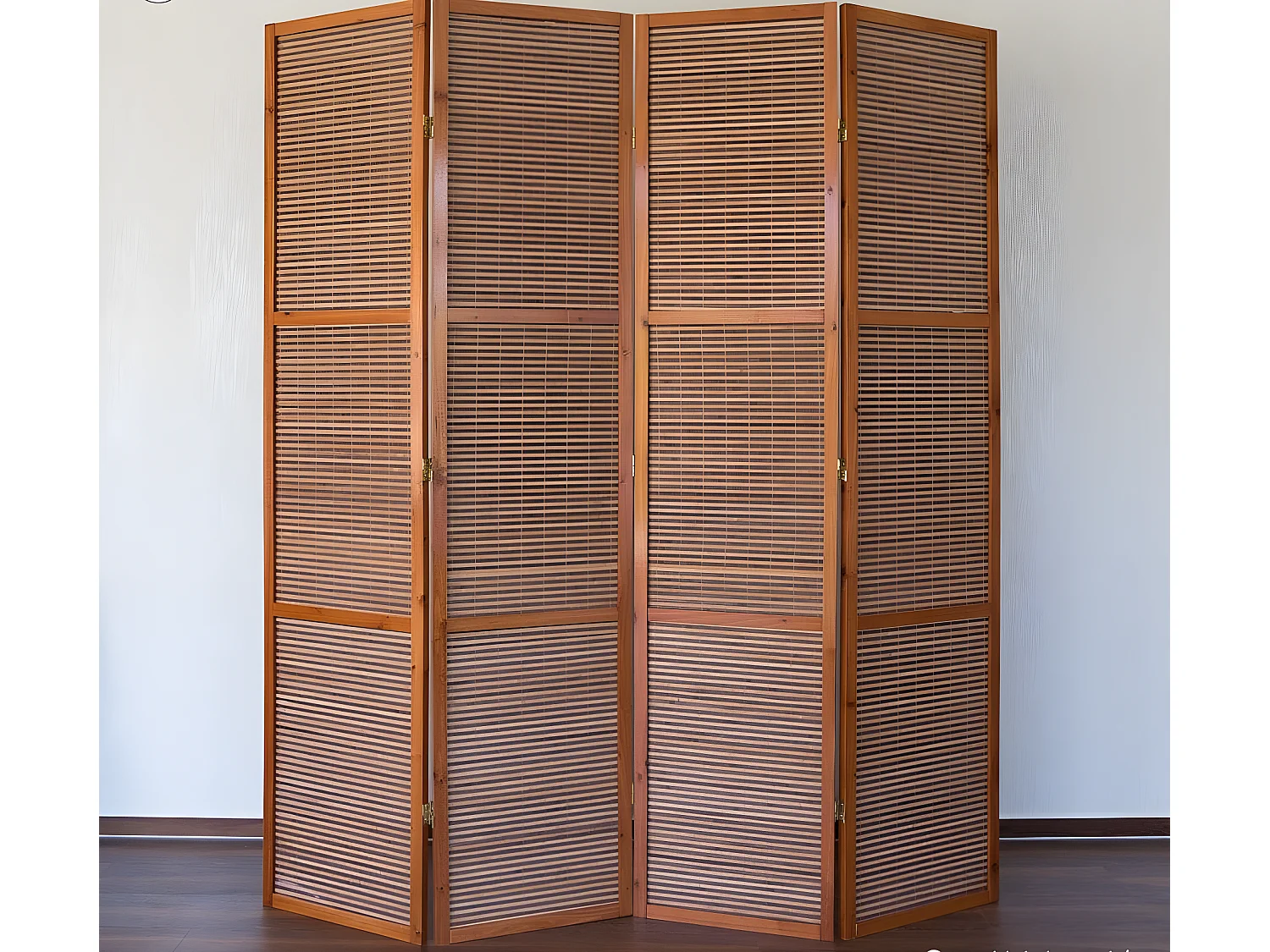 Paravent 4 panneaux marron bois marron 172 x 44 x 200 cm PAR06050