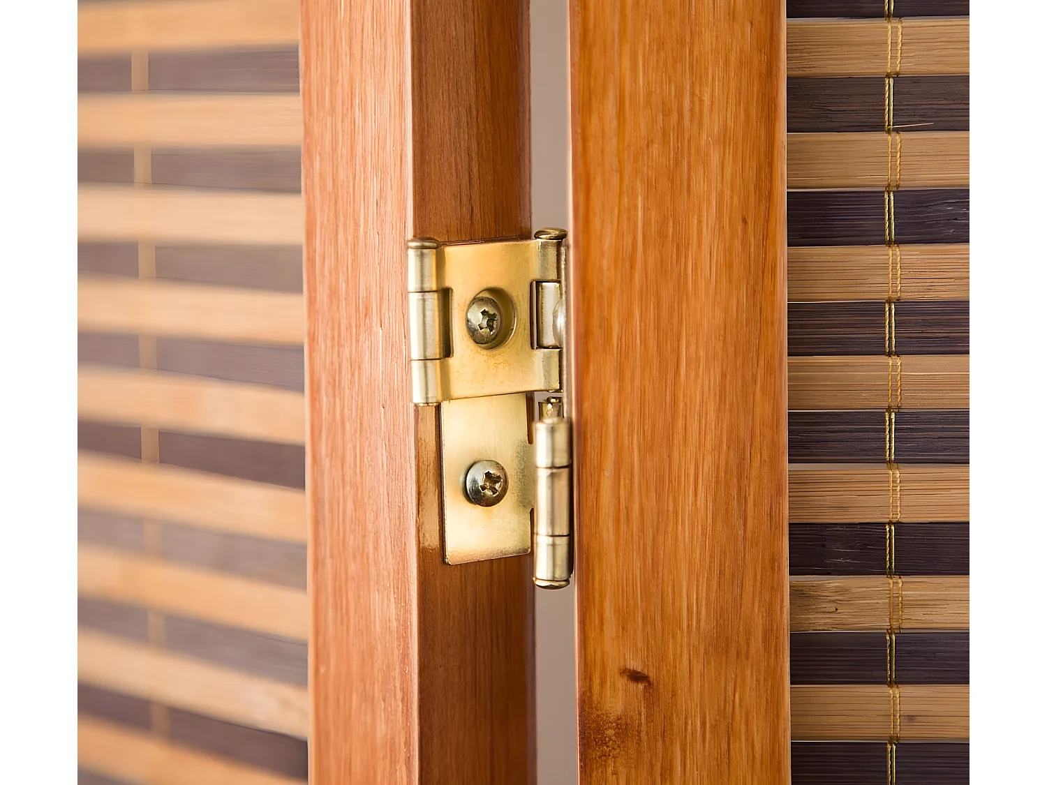 Paravent 4 panneaux marron bois marron 172 x 44 x 200 cm PAR06050