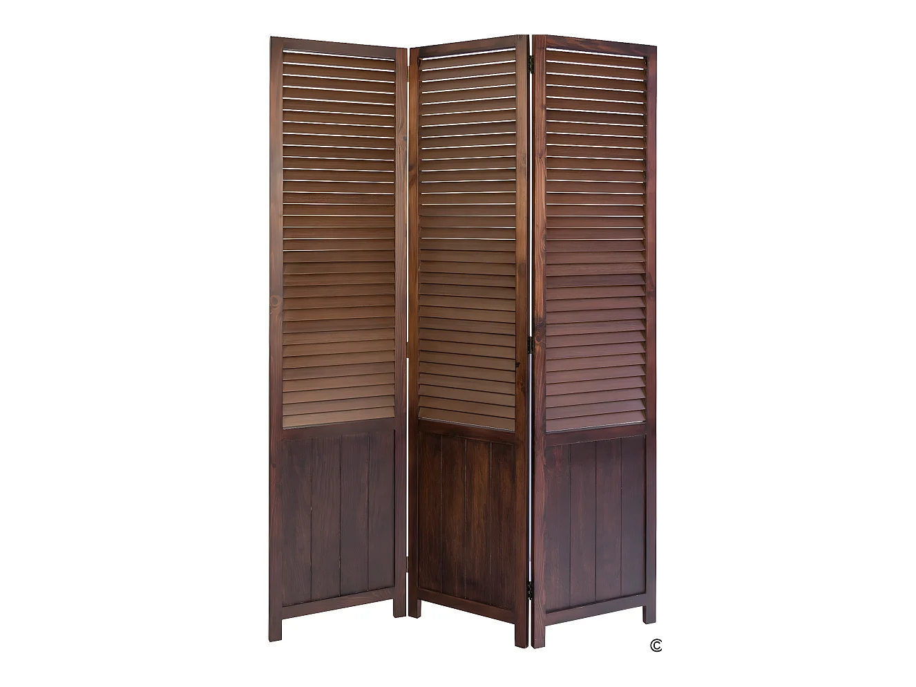 Paravent 3 panneaux marron bois marron 120 x 2 x 170 cm PAR06021