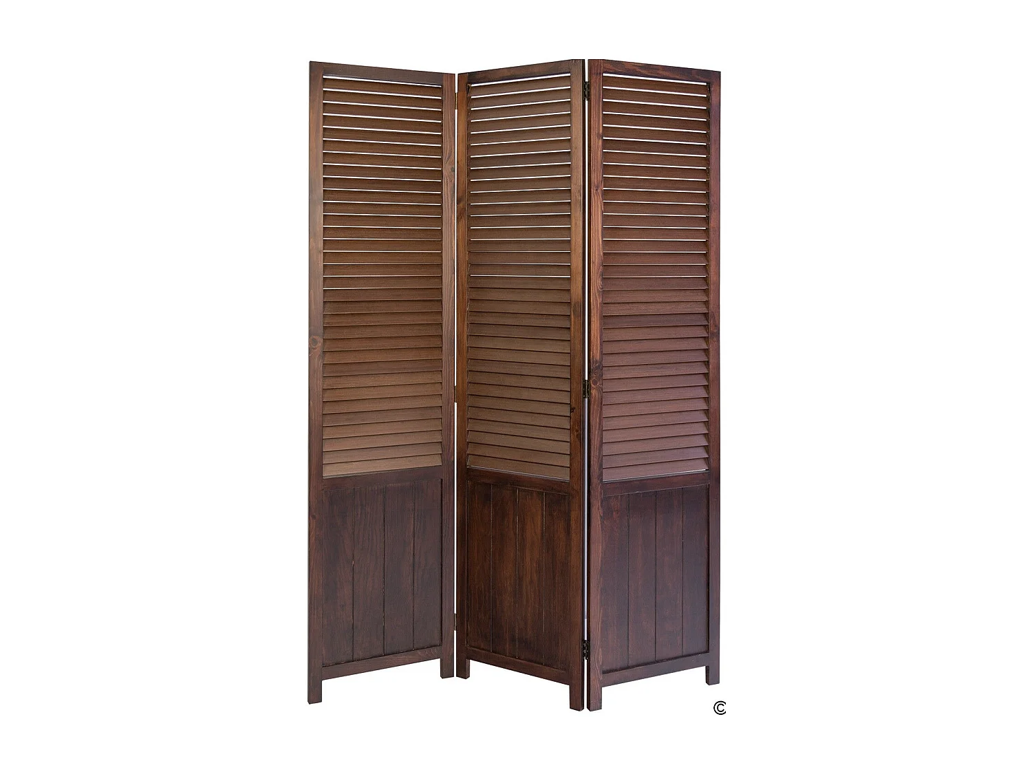 Paravent 3 panneaux marron bois marron 120 x 2 x 170 cm PAR06021
