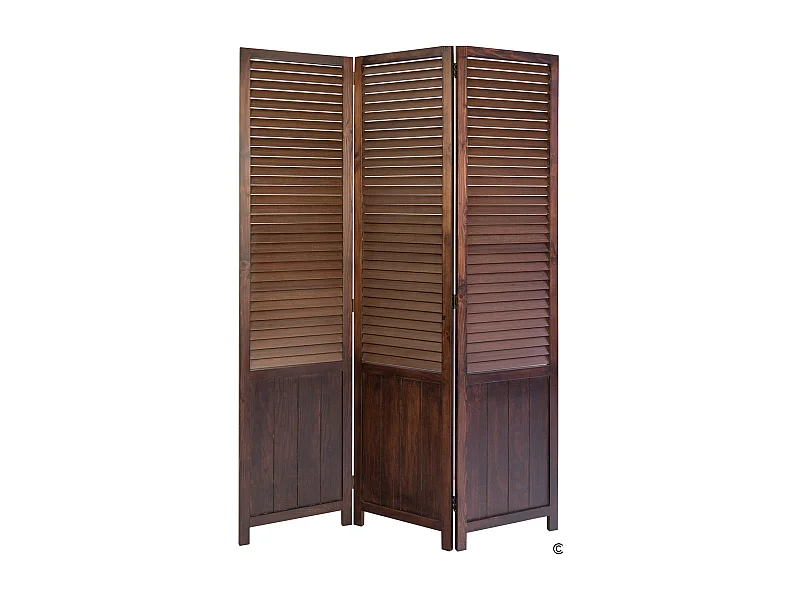 Paravent 3 panneaux marron bois marron 120 x 2 x 170 cm PAR06021