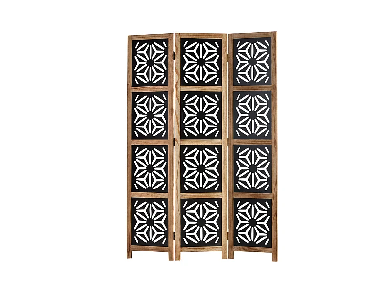 Paravent en 3 panneaux effet bois marron 120 x 2 x 170 cm PAR06089