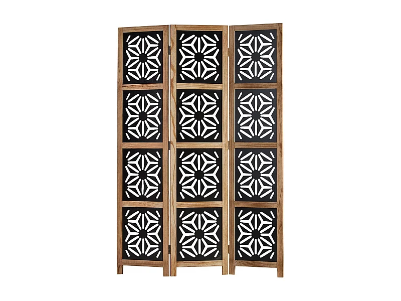 Paravent en 3 panneaux effet bois marron 120 x 2 x 170 cm PAR06089