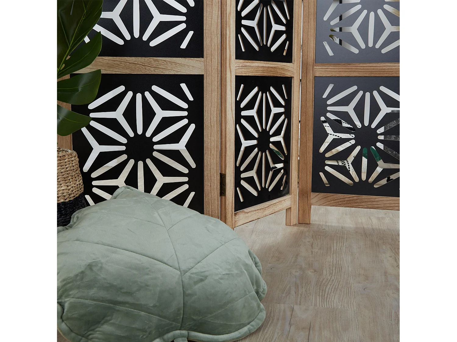 Paravent en 3 panneaux effet bois marron 120 x 2 x 170 cm PAR06089