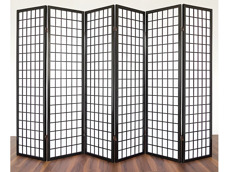 Paravent 6 panneaux en bois marron 264 x 2.2 x 175 cm PAR06048