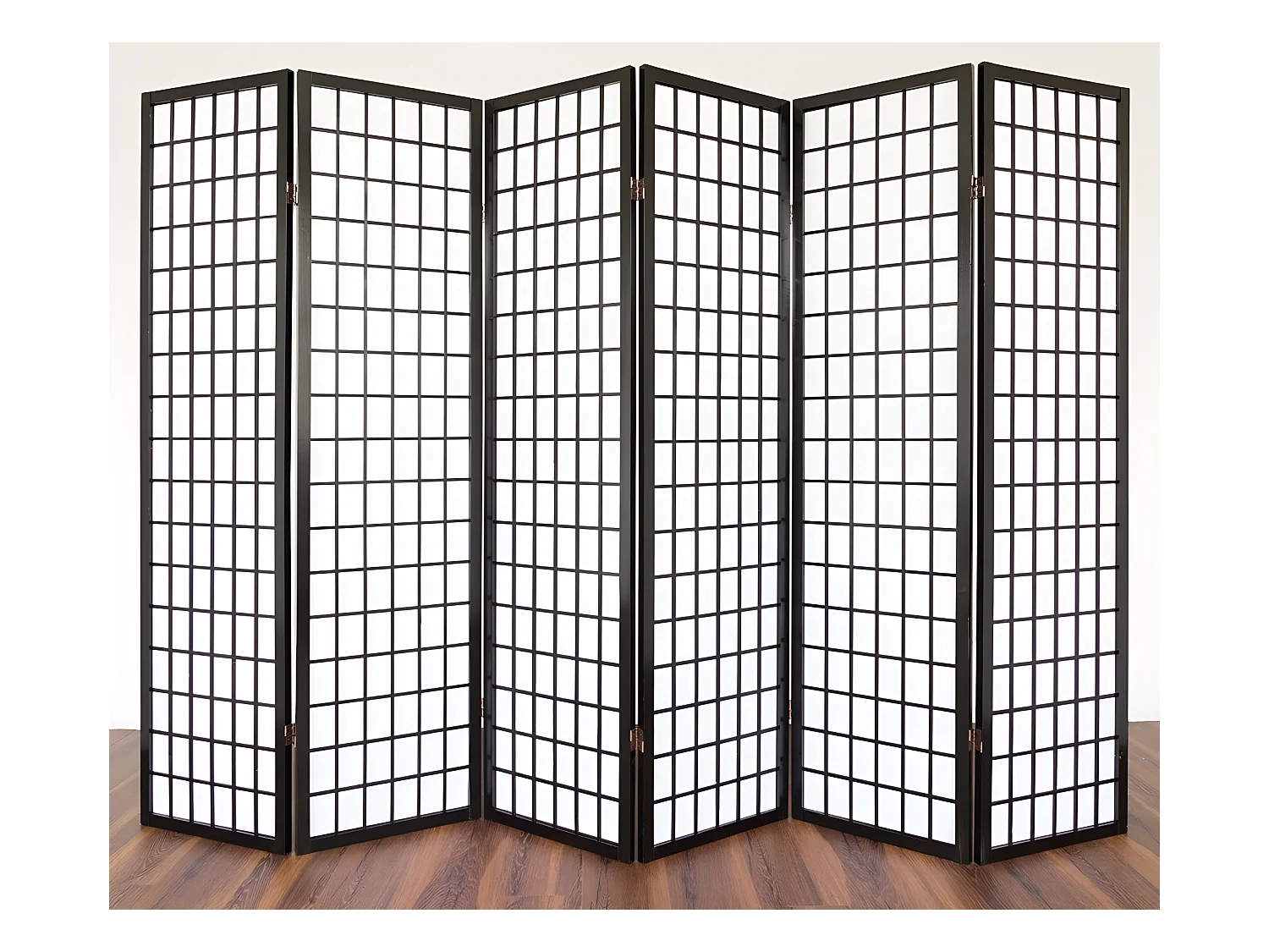 Paravent 6 panneaux en bois marron 264 x 2.2 x 175 cm PAR06048