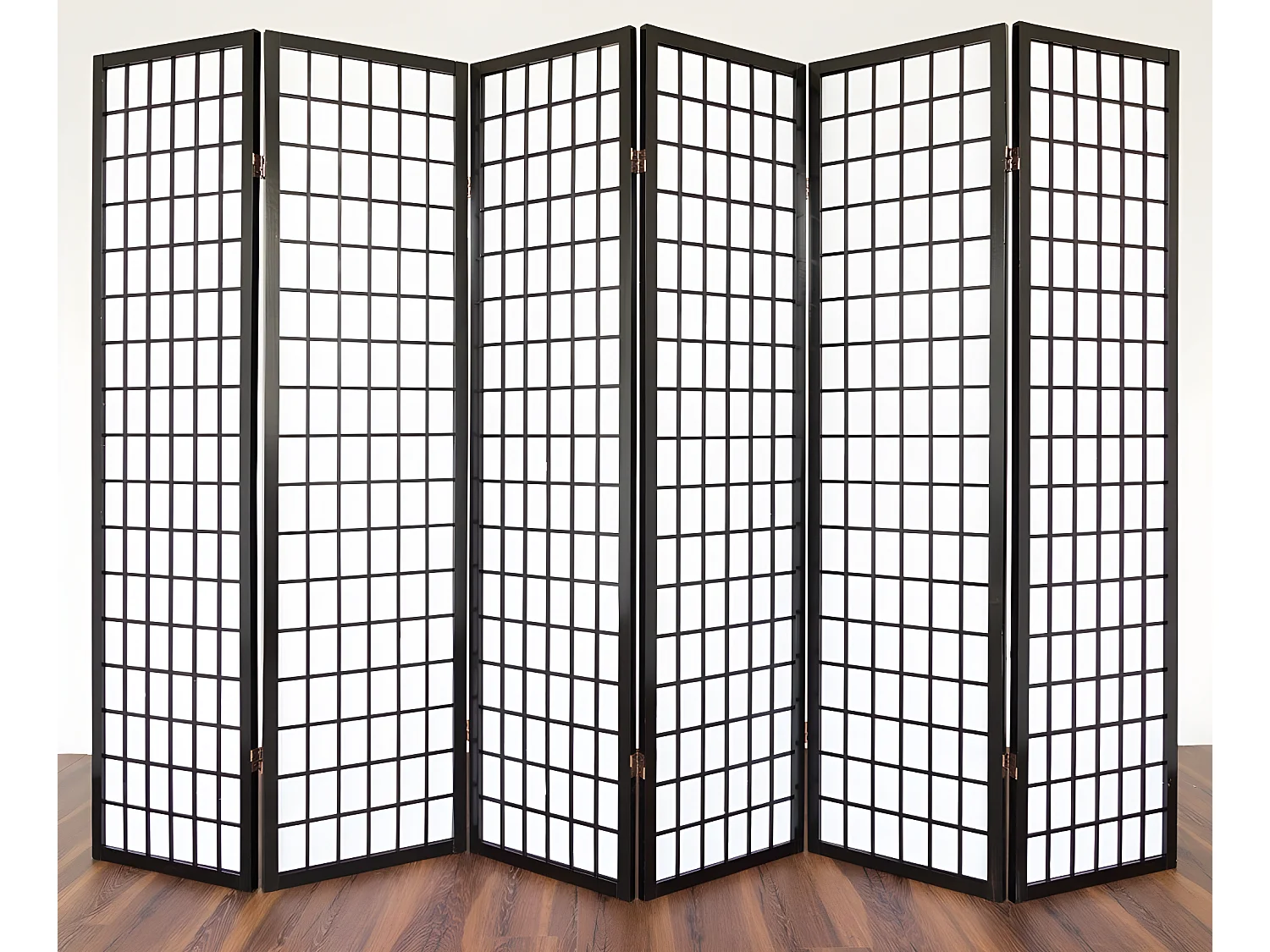 Paravent 6 panneaux en bois marron 264 x 2.2 x 175 cm PAR06048