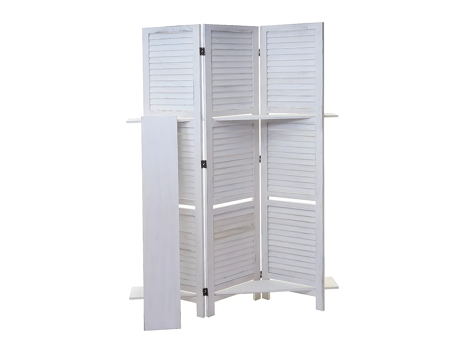 Paravent cloison de séparation bois blanche 125 x 20 x 170 cm 04_0003952