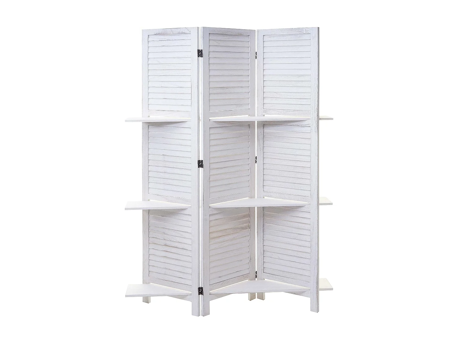 Paravent cloison de séparation bois blanche 125 x 20 x 170 cm 04_0003952