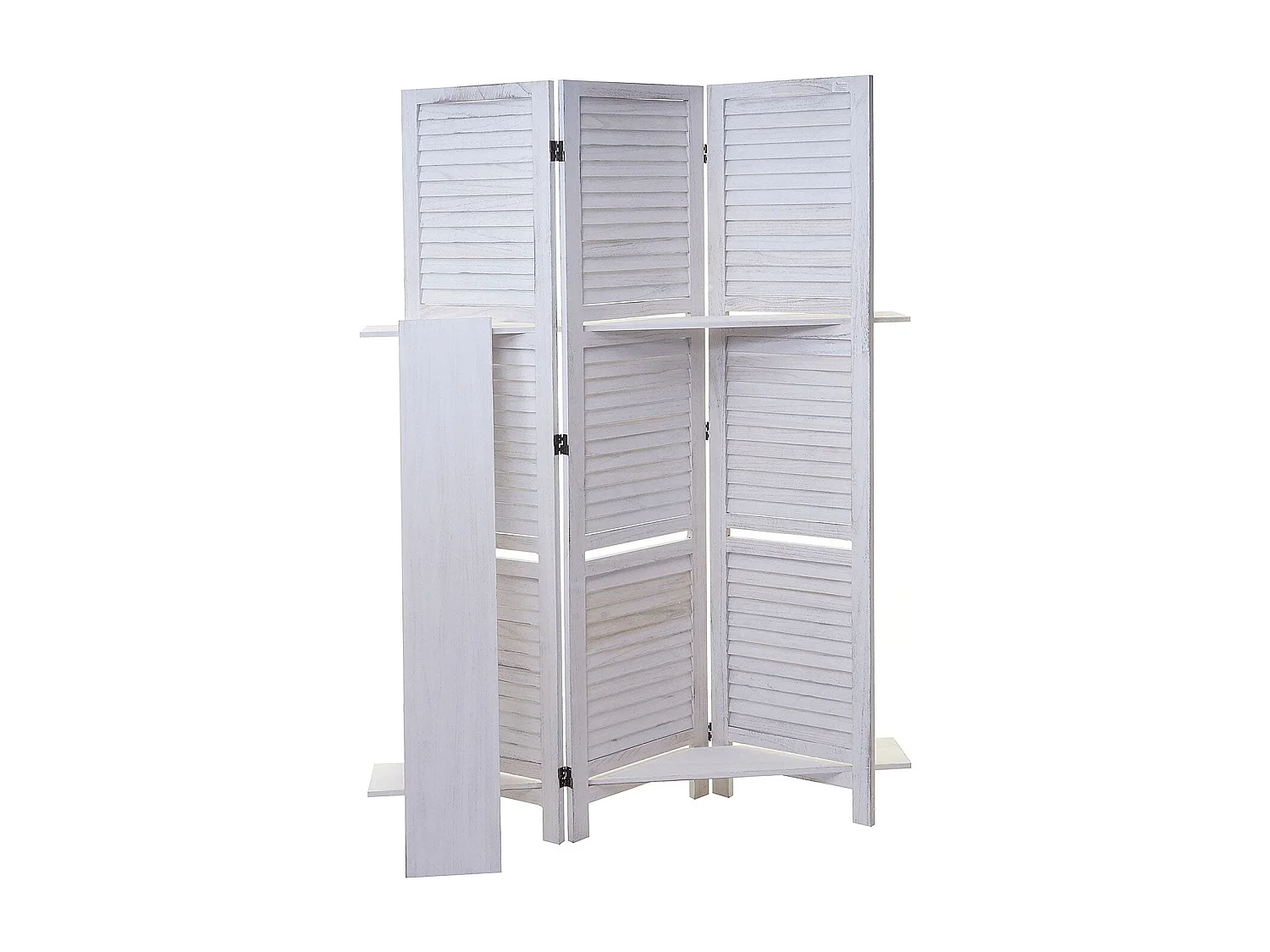 Paravent cloison de séparation bois blanche 125 x 20 x 170 cm 04_0003952