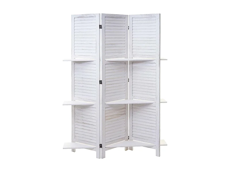 Paravent cloison de séparation bois blanche 125 x 20 x 170 cm 04_0003952