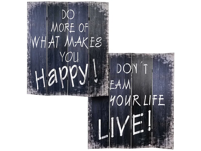 Paravent 4 panneaux style bois marron 160 x 2.5 x 180 cm 04_0004137