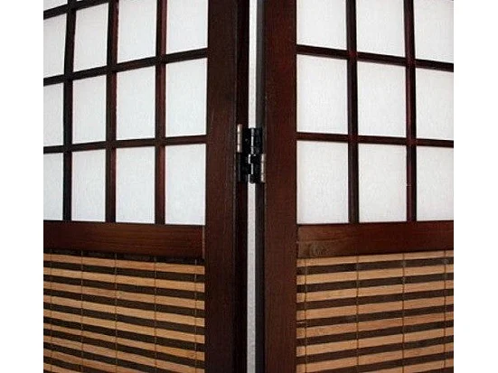 Paravent 4 panneaux marron bois marron 176 x 2.2 x 175 cm PAR06010