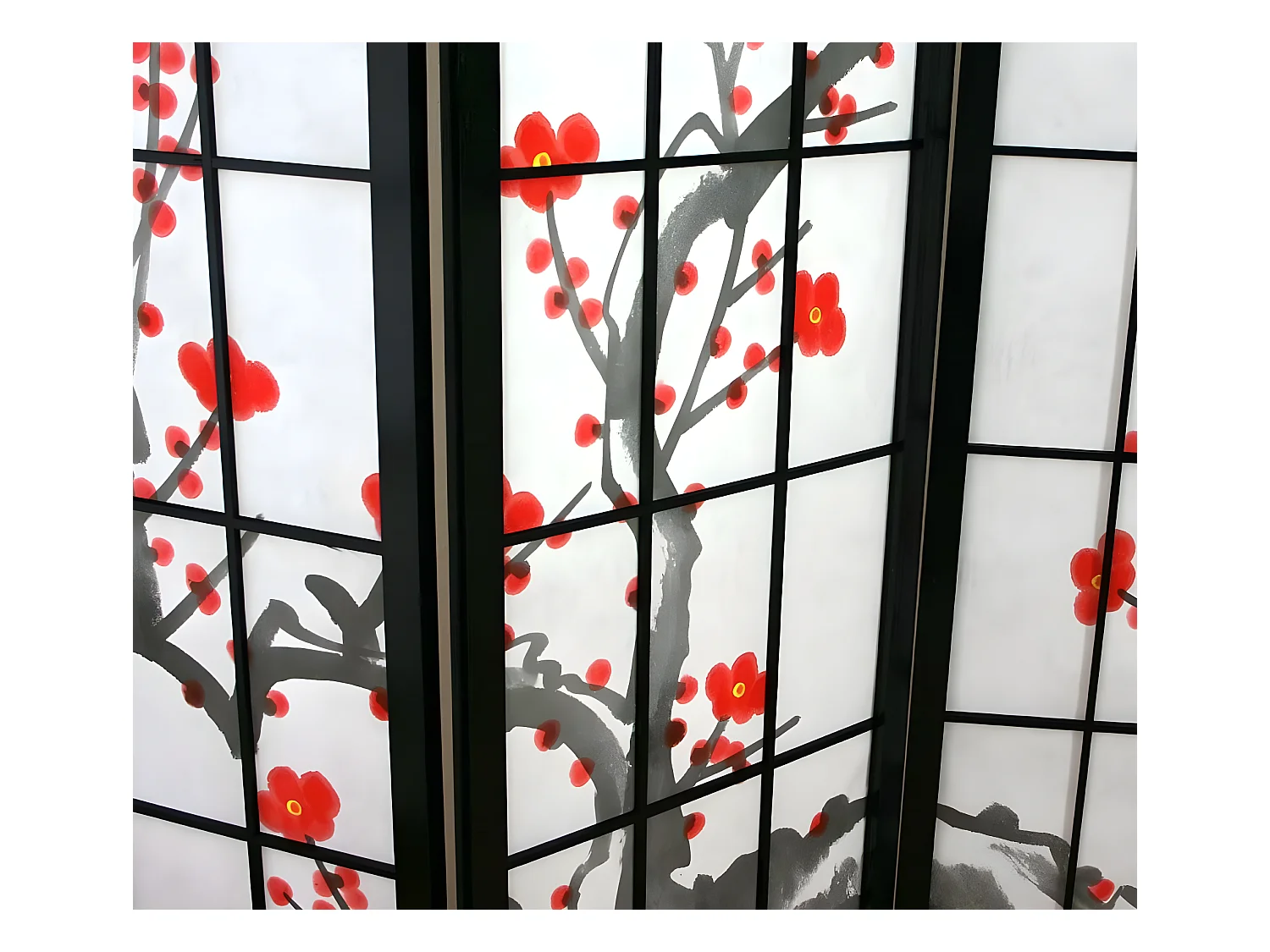 Paravent 5 panneaux japonais bois marron 220 x 2.2 x 175 cm PAR06015