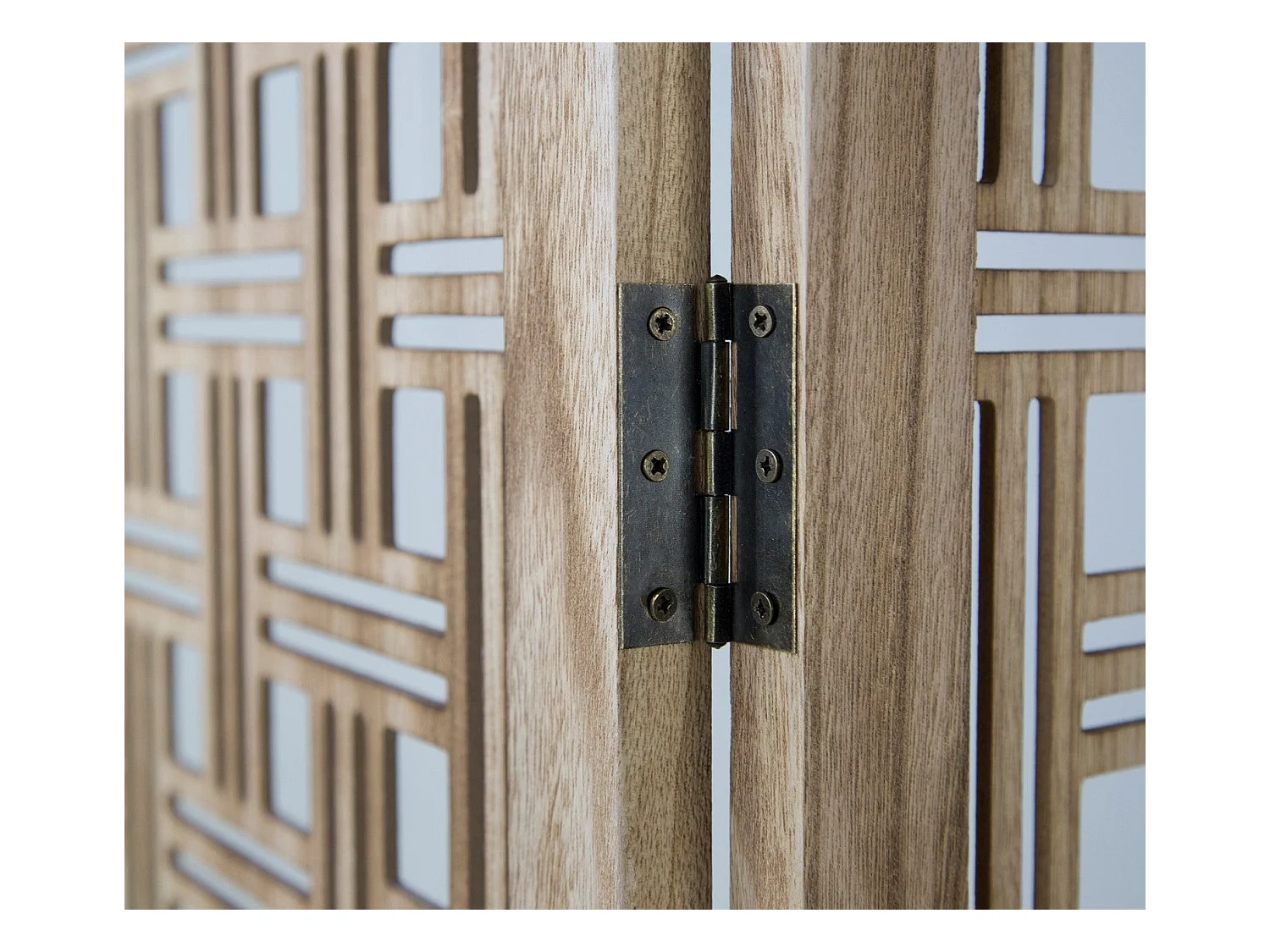 Paravent 3 panneaux en bois marron 120 x 2 x 170 cm PAR06074