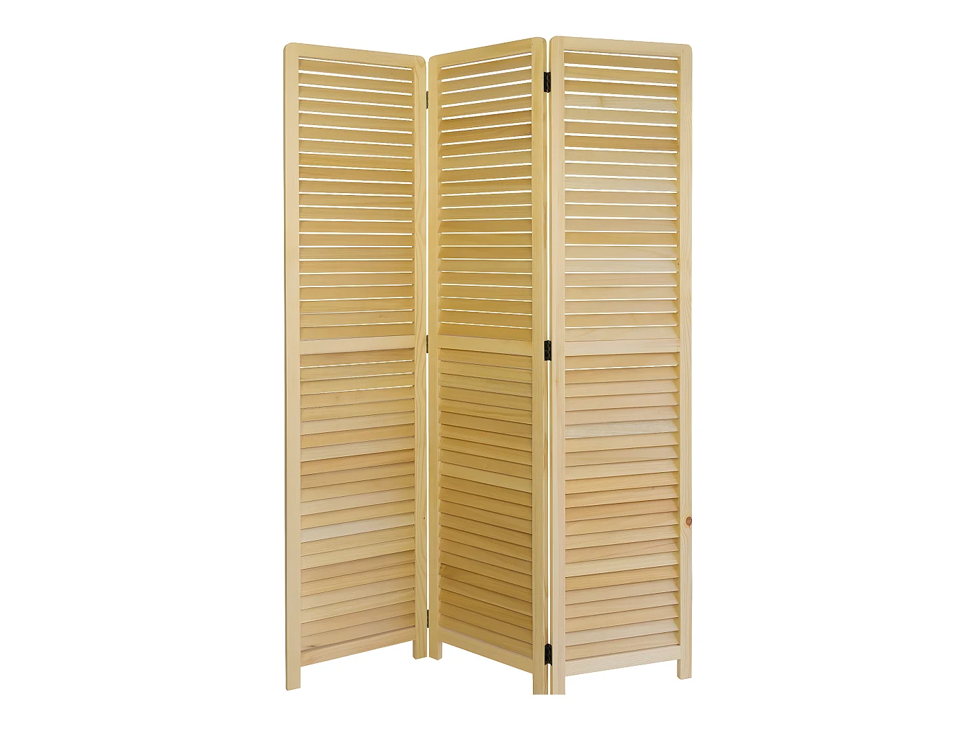 Paravent 3 panneaux en bois marron 120 x 2 x 170 cm PAR06022