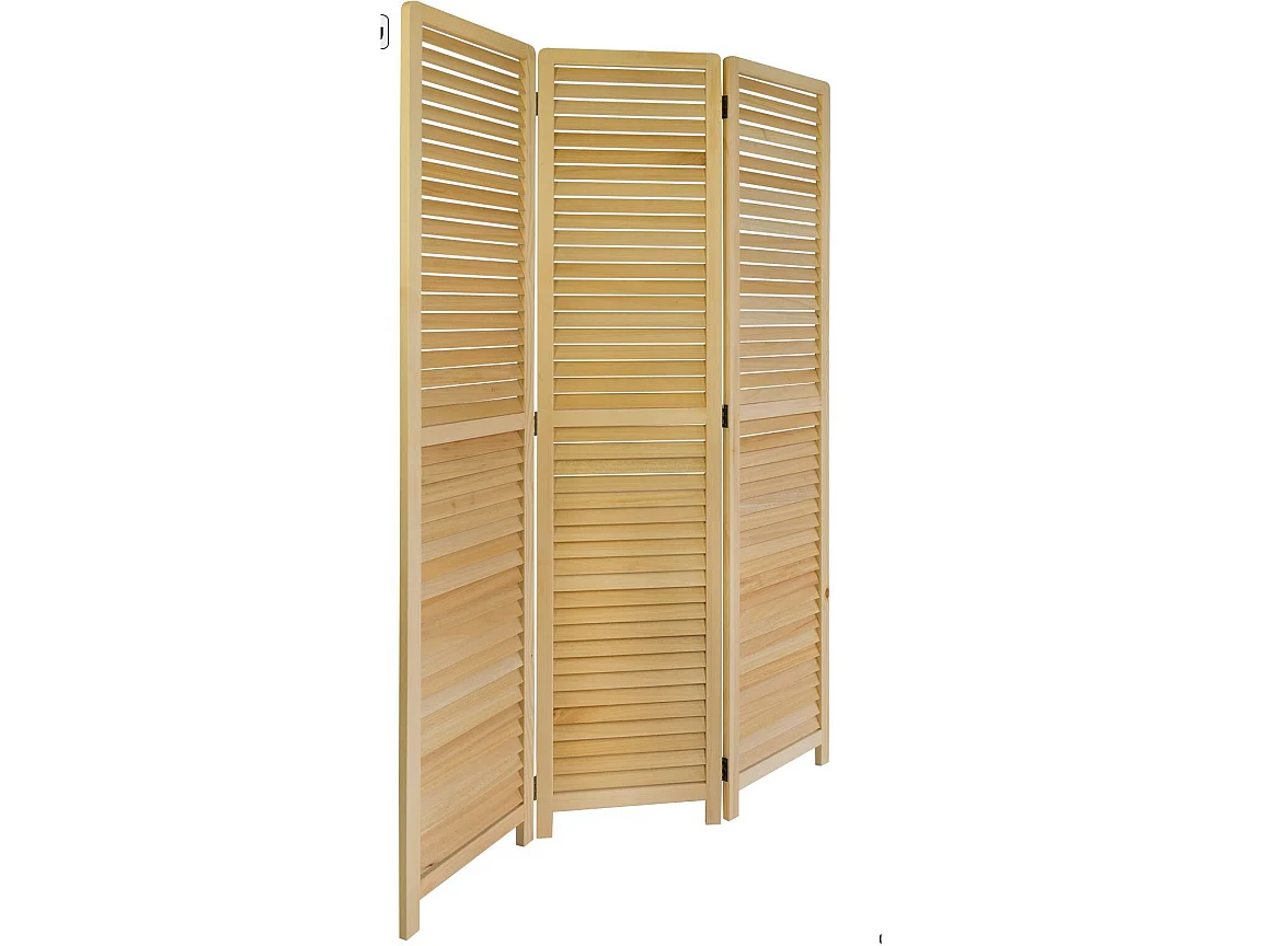 Paravent 3 panneaux en bois marron 120 x 2 x 170 cm PAR06022
