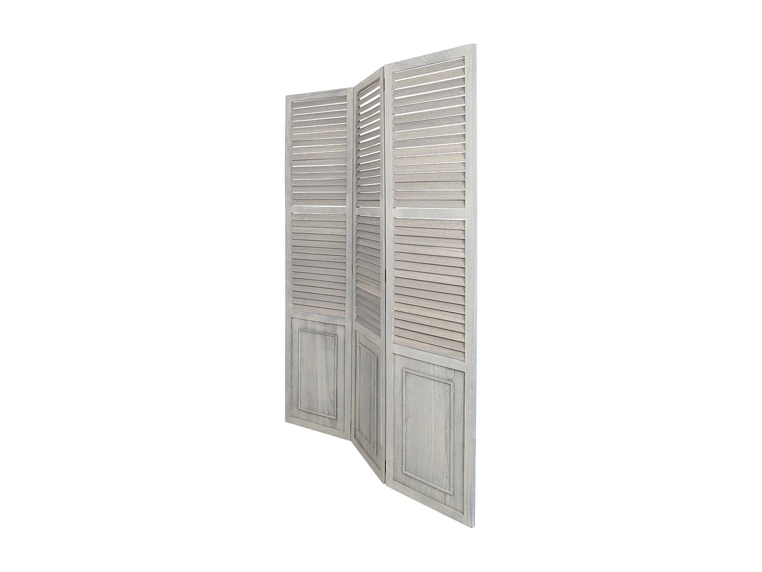 Paravent 3 panneaux gris bois marron 120 x 2 x 170 cm PAR06026