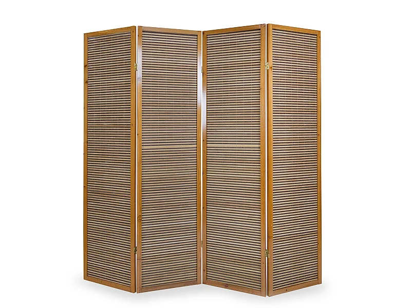 Paravent 4 panneaux marron bois marron 176 x 4 x 175 cm PAR06067