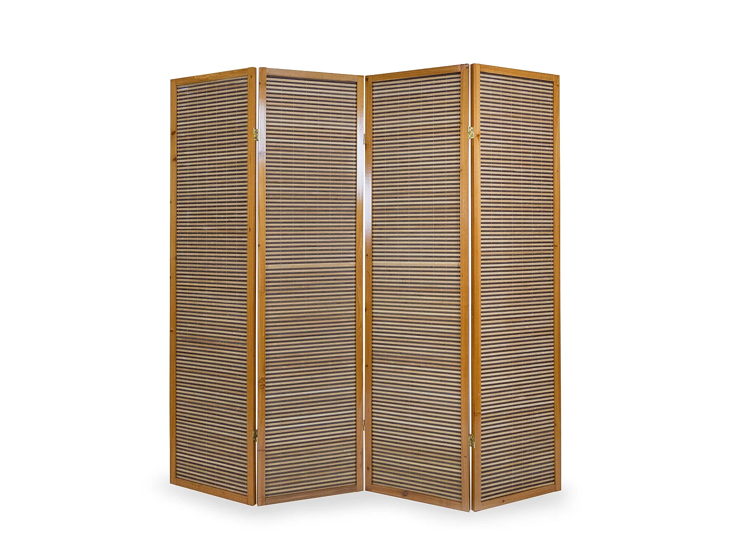 Paravent 4 panneaux marron bois marron 176 x 4 x 175 cm PAR06067