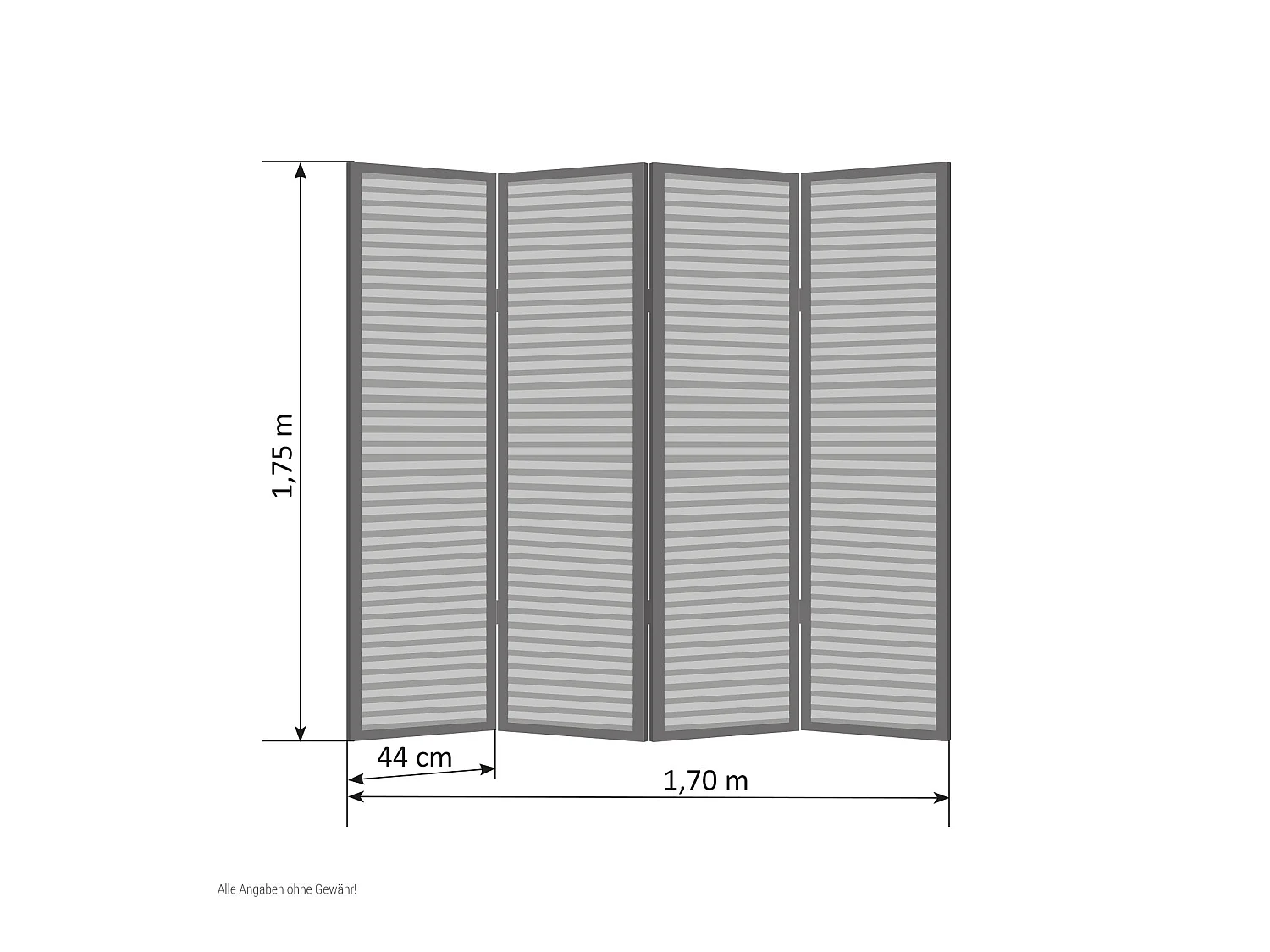 Paravent 4 panneaux marron bois marron 176 x 4 x 175 cm PAR06067