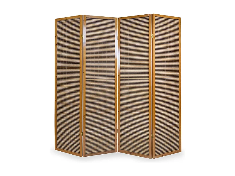 Paravent 4 panneaux marron bois marron 176 x 4 x 175 cm PAR06067